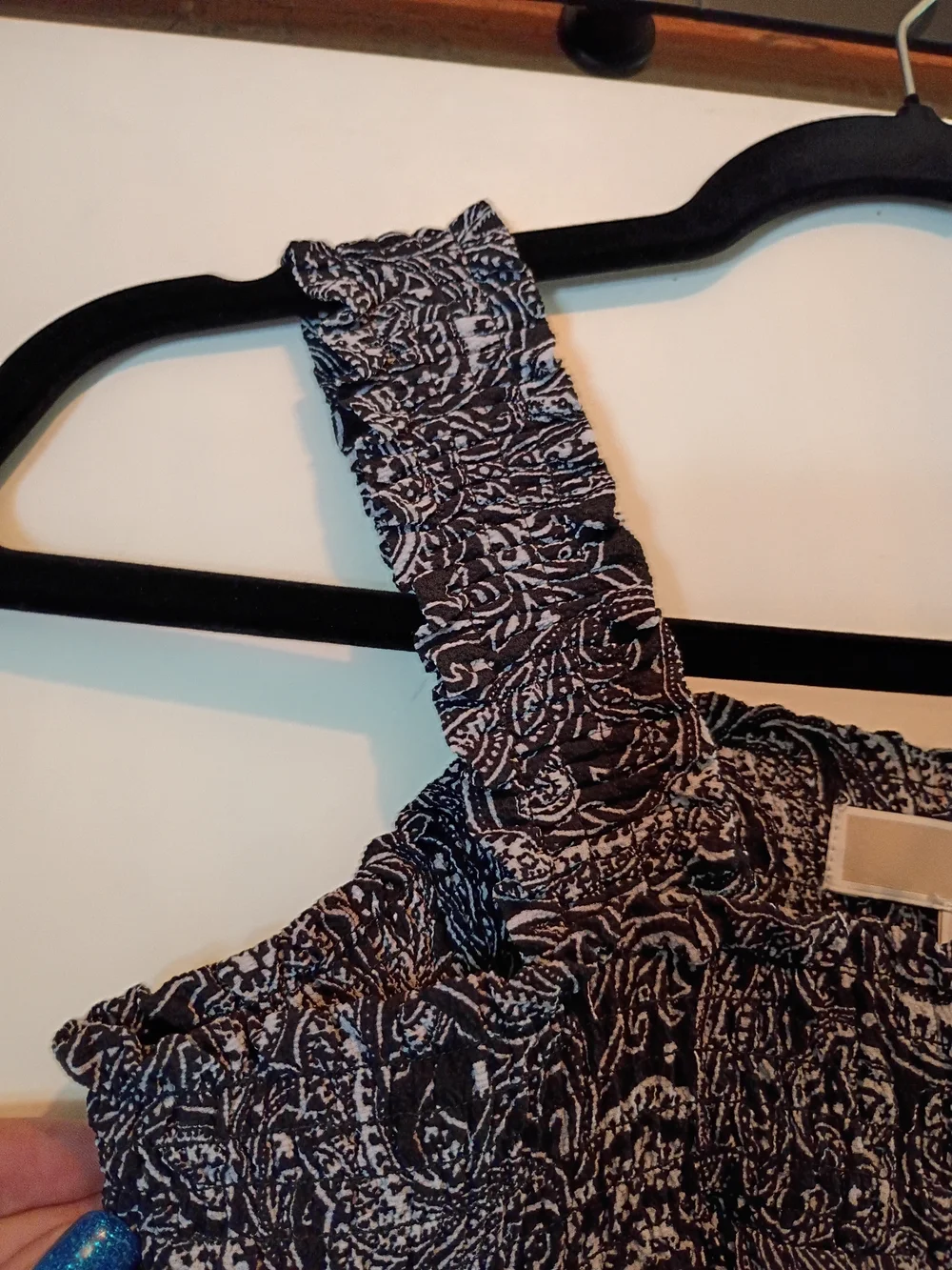 Michael Kors Black Paisley Cold-Shoulder Blouse